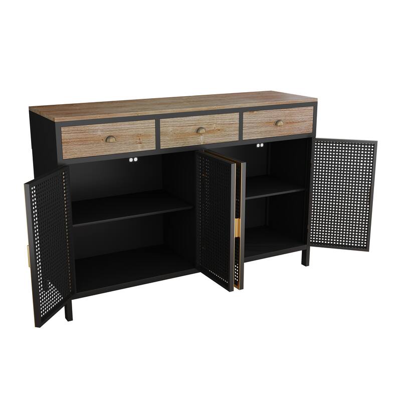 Dining Server Sideboard Kitchen Storage Cabinet with 3 Top Drawers