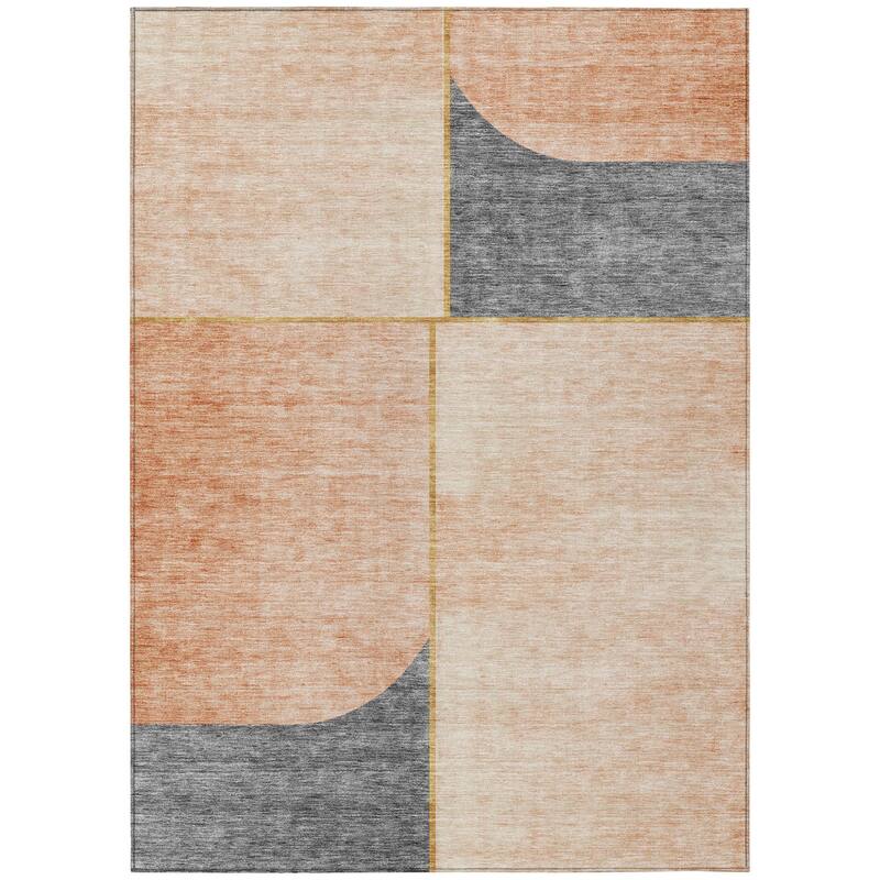 HomeRoots Abstract Transitional Rectangle Outdoor Rug