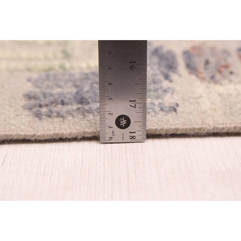 ECARPETGALLERY Hand-knotted Tangier Grey Viscose, Wool Rug - 9'2 x 11'11