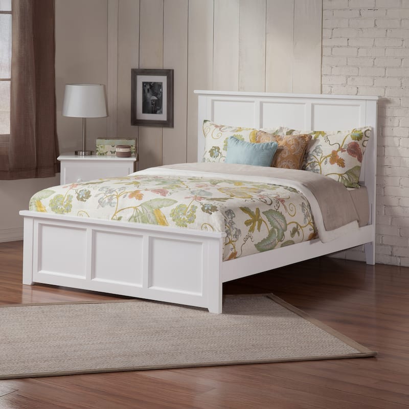 Madison Queen Foundation Bed Frame with Matching Footboard in White