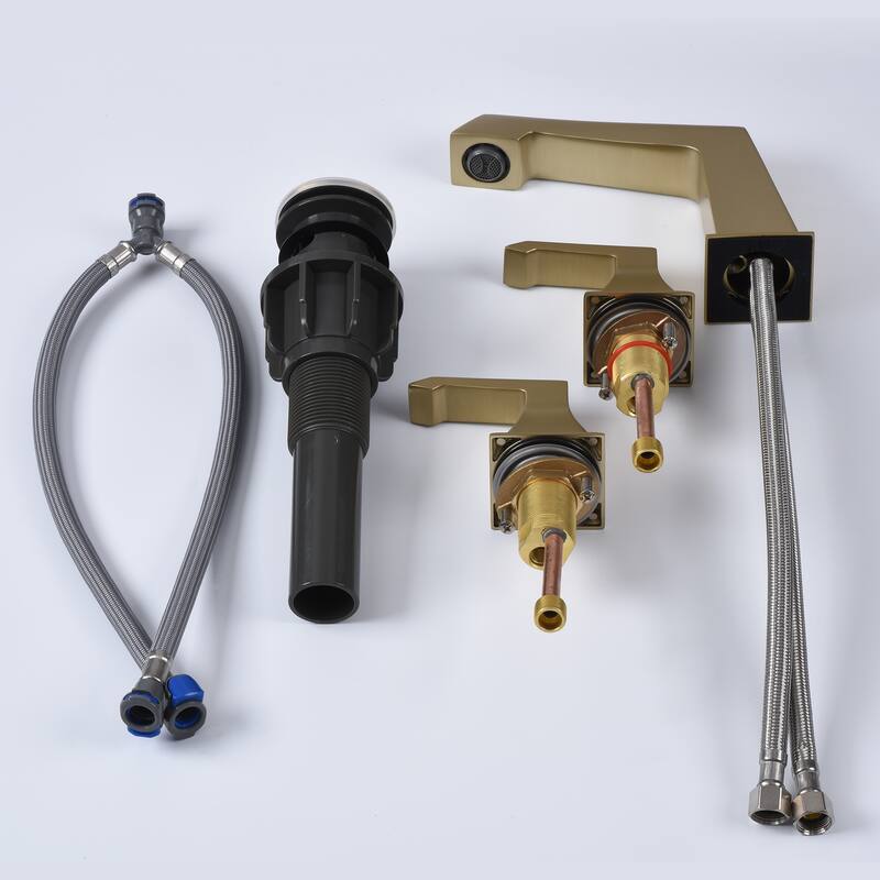 Widespread Faucet 2-handle Bathroom Faucet with Pop-up Drain Assembly