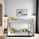 preview thumbnail 1 of 11, Twin over Full Metal Bunk Bed with Safety Vent Board Guardrail