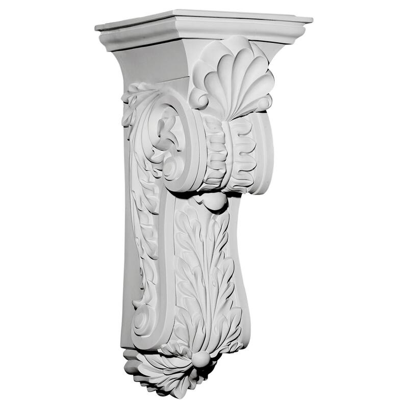 4 5/8"W x 5 1/4"D x 10 3/4"H Scroll Leaf Corbel