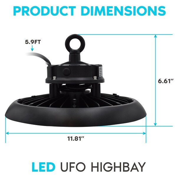 1000LE 150W UFO LED High Bay Light - 18,760Lm Dimmable Warehouse Lighting IP65