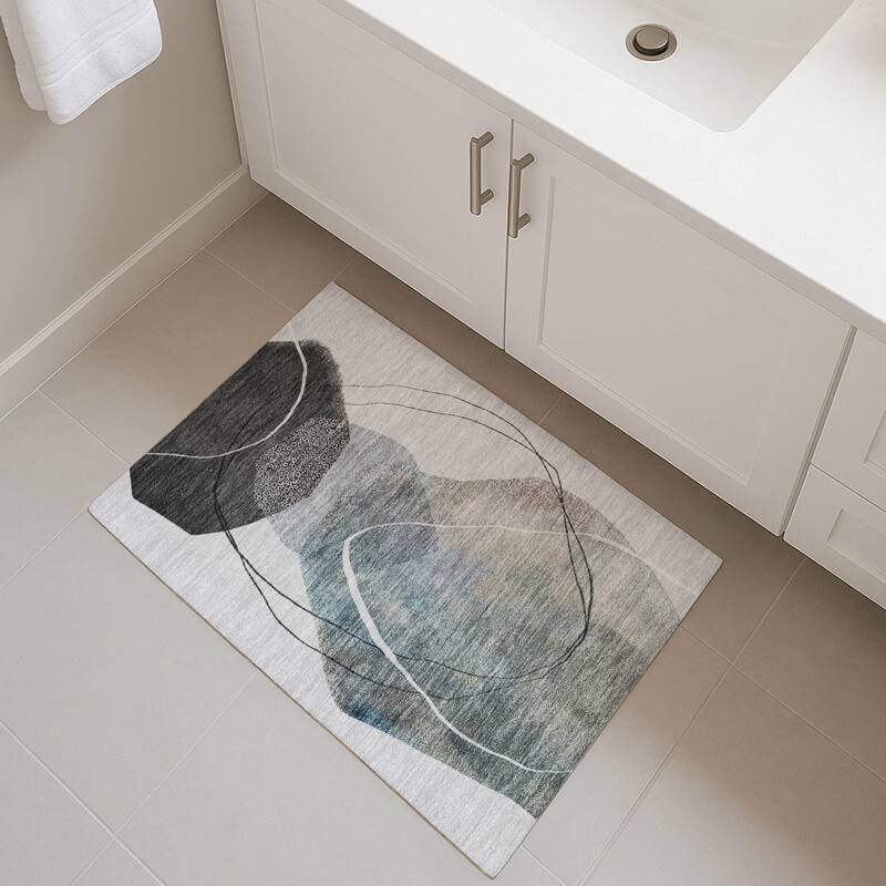 Premium Washable Super Soft Modern Citzi Mayfield Rug - Ivory - 1'8" x 2'6"