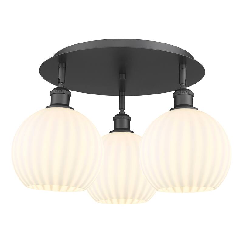 Innovations Lighting 516-3C-11-20-White Venetian-Indoor Ceiling - Matte Black / White Venetian
