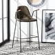 preview thumbnail 24 of 44, SAFAVIEH Tanner Mid-century Faux Leather Barstool - 25" W x 21.5" D x 39" H Olive/Black