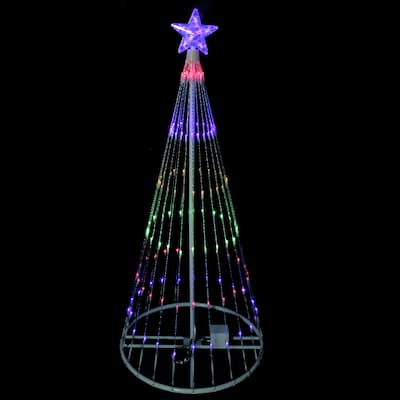 4' Multi-Color LED Lighted Show Cone Christmas Tree Outdoor Decoration