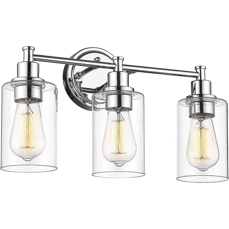 2/3/4/5-Light Bathroom Vanity Light with Clear Glass Shade