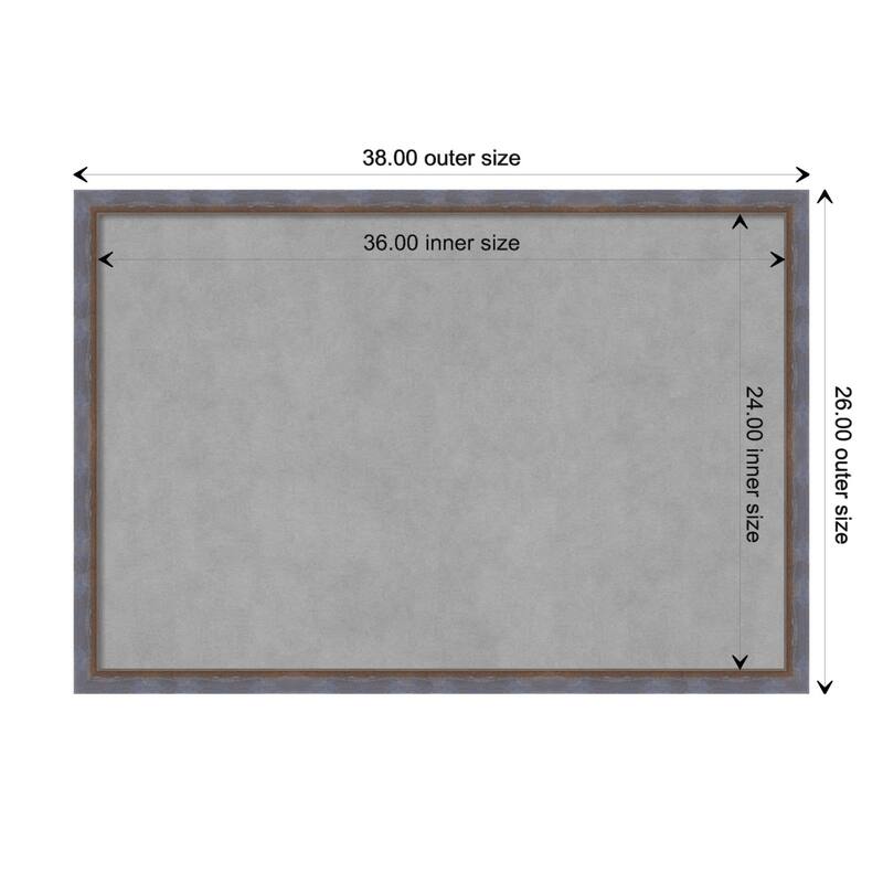 Amanti Art Two Tone Blue Copper Framed Magnetic Board - Board Size 36x24