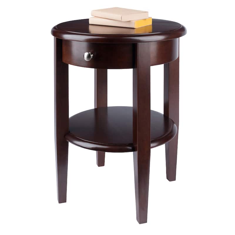 Concord Round End Table, Walnut - 17.32 x 17.32 x 22.48 inches