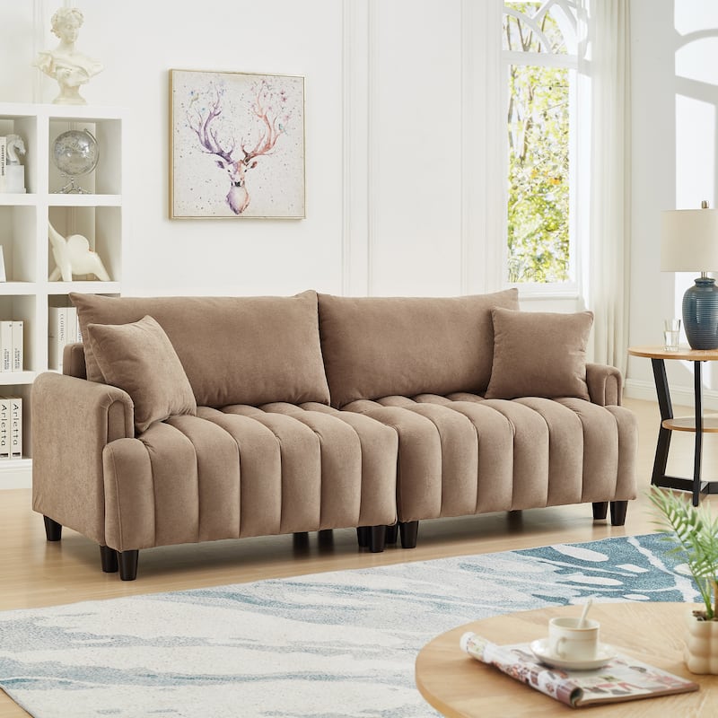 Futon Loveseat Couch Convertible into Sleeper Sofa Bed with Hidden Storage and Adjustable Backrest, Modern Loveseat Sleeper