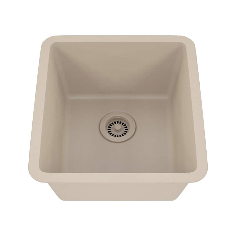 16 Inch Lexicon Platinum Quartz Composite Drop-in Undermount Single Bowl Galaxy Beige Kitchen Sink LP-1618-B-SO - Galaxy Beige