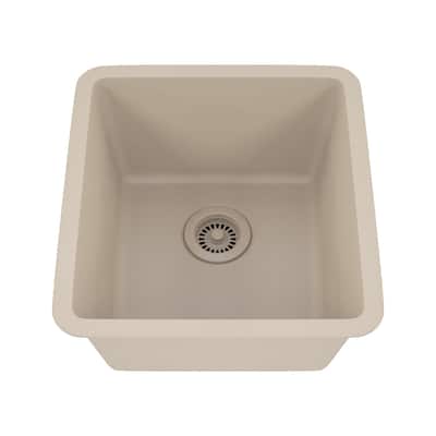 16 Inch Lexicon Platinum Quartz Composite Drop-in Undermount Single Bowl Galaxy Beige Kitchen Sink LP-1618-B-SO