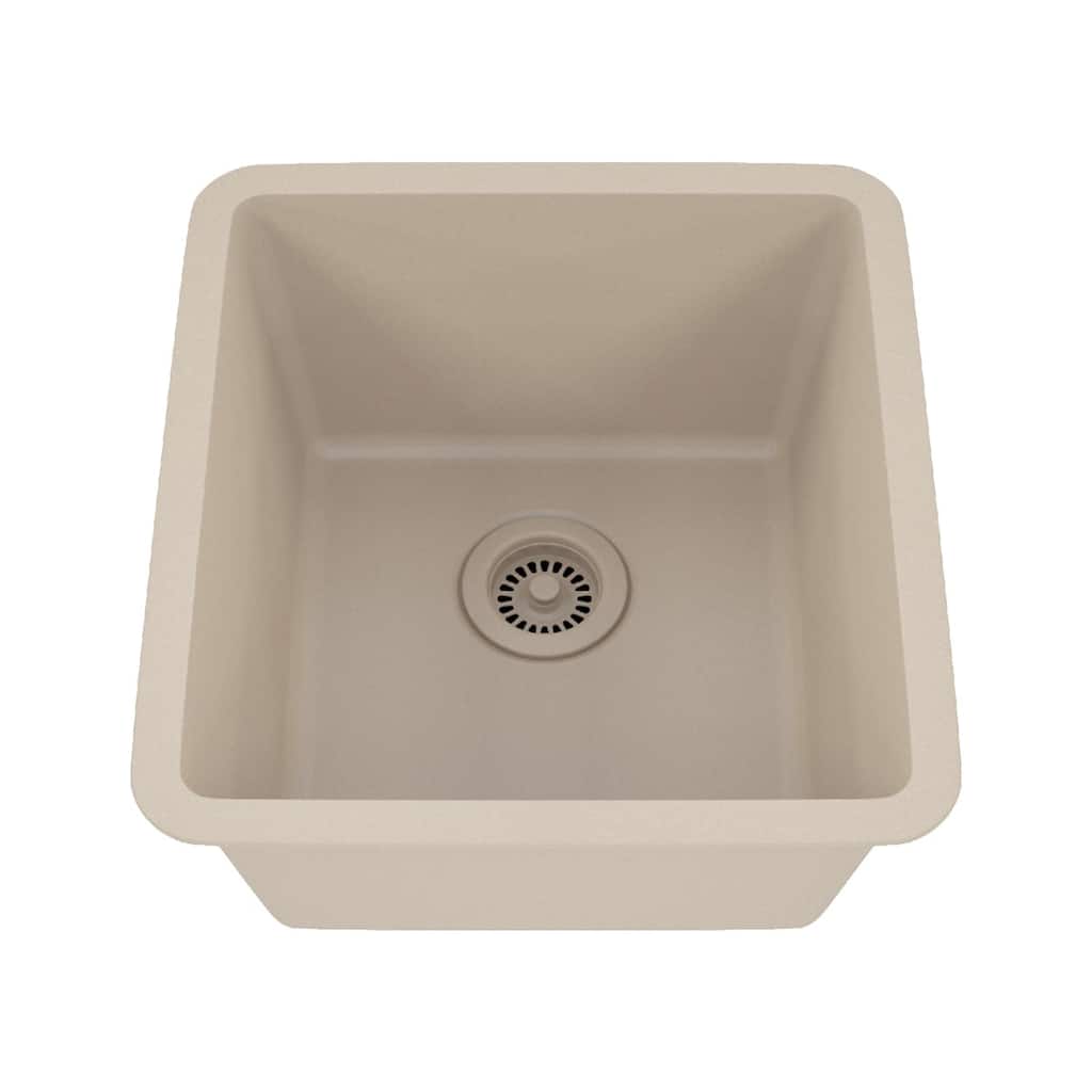 16 Inch Lexicon Platinum Quartz Composite Drop-in Undermount Single Bowl Galaxy Beige Kitchen Sink LP-1618-B-SO