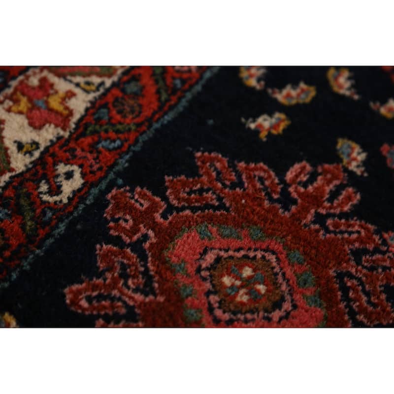 Malayer Minakhani Persian Vintage Runner Rug Handmade Wool Carpet - 3'4" x 16'7"