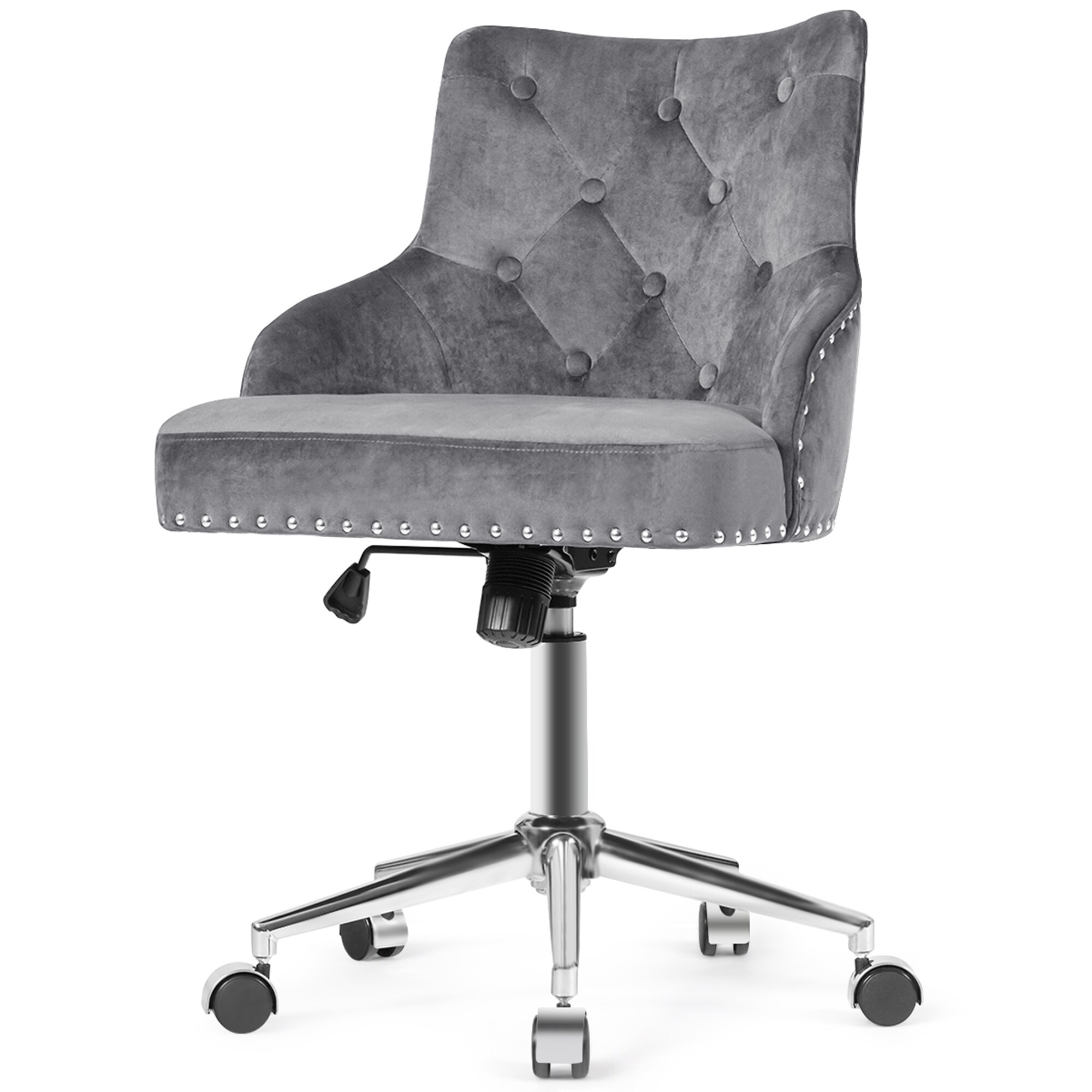 Grey velvet best sale task chair