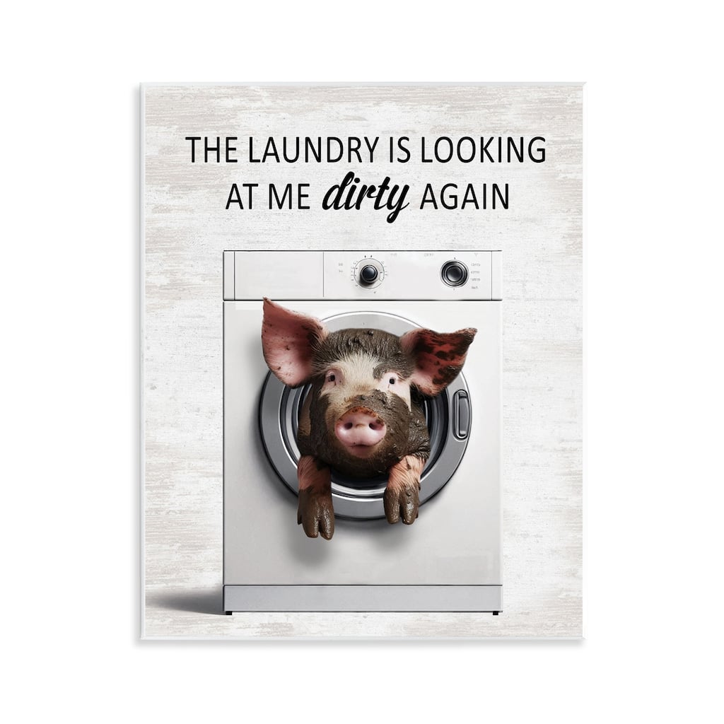 Stupell Laundry Looking At Me Dirty Wall Plaque Art Design By Lettered and Lined