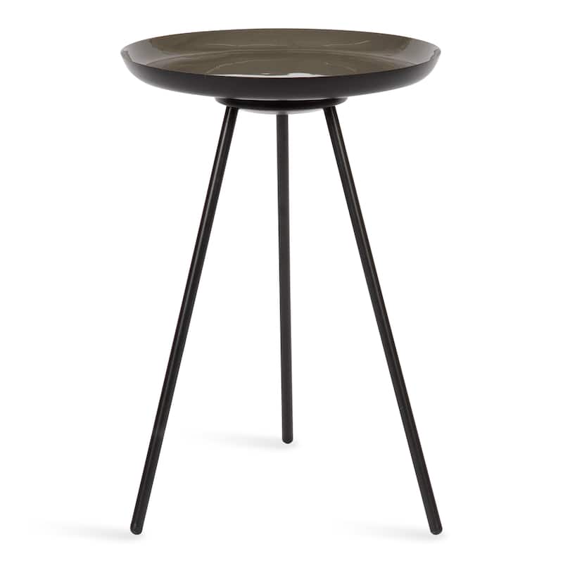 Kate and Laurel Laranya Round Metal Side Table - 15x15x22.5 - Brown/Black