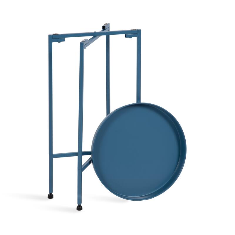 Kate and Laurel Celia Round Foldable Metal Accent Table - 14x14x26
