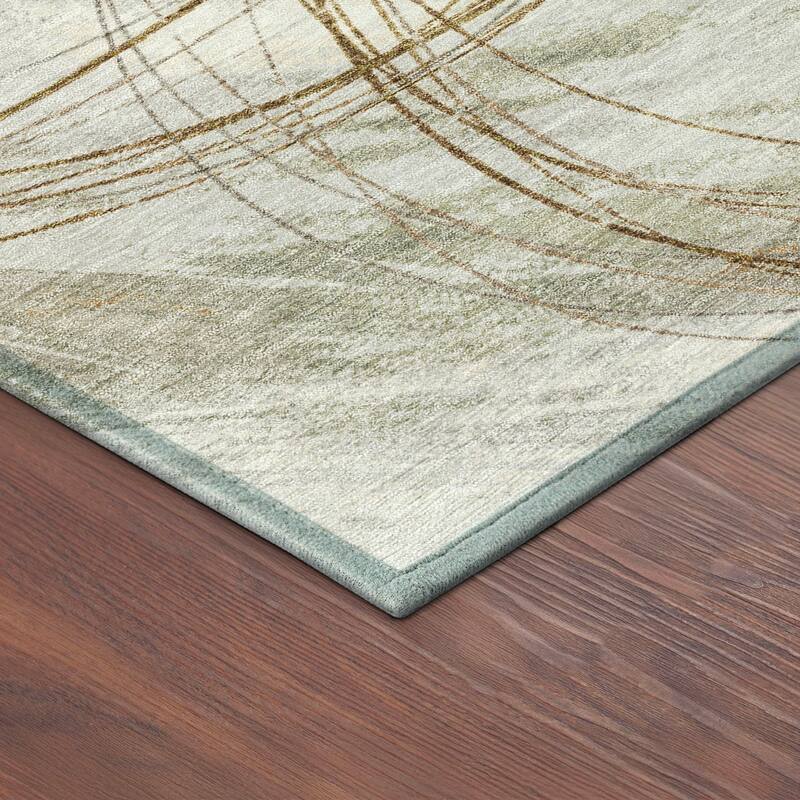 Machine Washable Indoor/ Outdoor Abstract Modern Chantille Rug