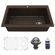 preview thumbnail 20 of 82, Karran Drop-In Quartz 33 in. 1-Hole Single Bowl Kitchen Sink Kit