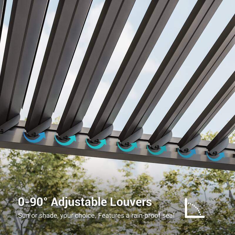Aluminum Steel Pergola, Outdoor Pergola with Adjustable Roof