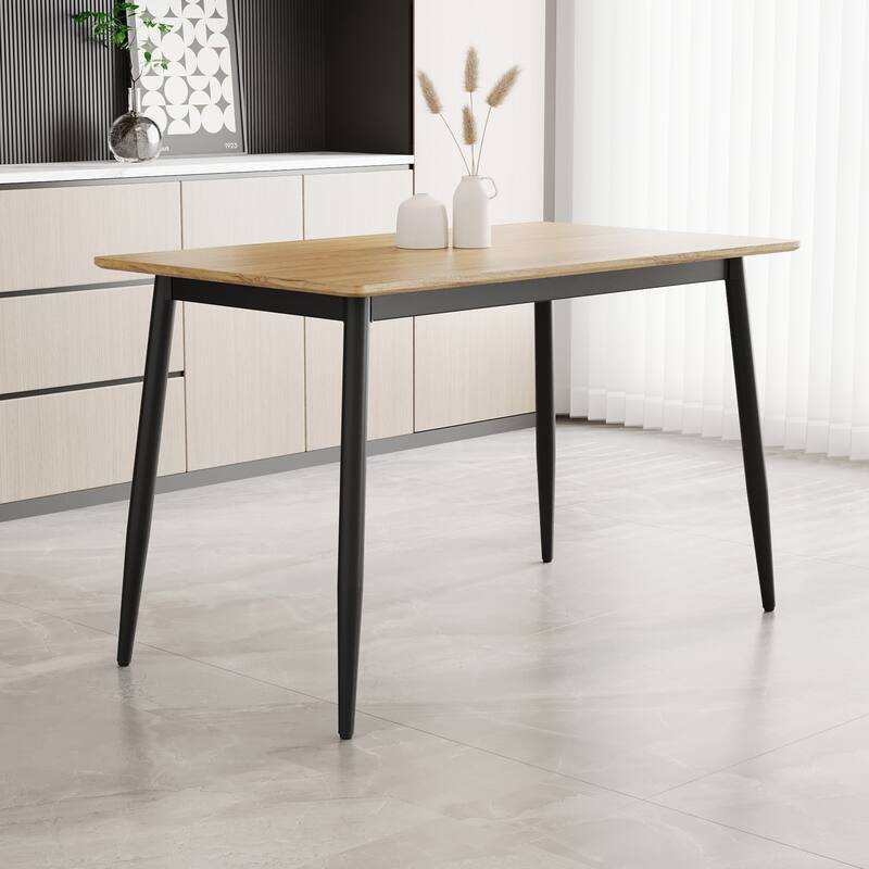 Modern minimalist MDF grain tabletop dining table, stylish dining table, kitchen dining table, sturdy and durable, easy