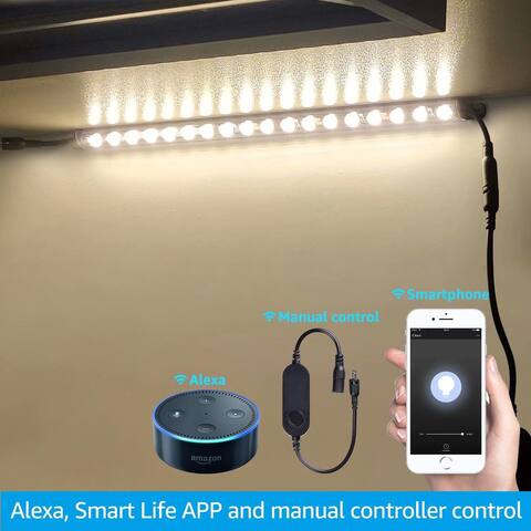 Smart Alexa LED Under Cabinet Light, Linkable Bar Light, 3000K Warm White/5000K Daylight
