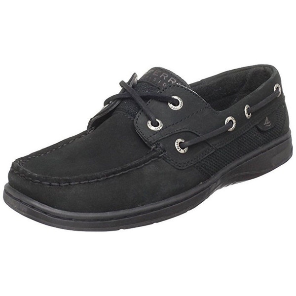 black sperrys women's boat shoes