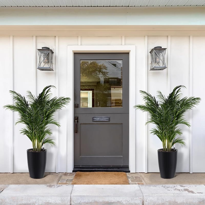 16 Inch Set of 2 Plant Pots Outdoor, Flower Pots with Drainage for Patio, Porch, Garden