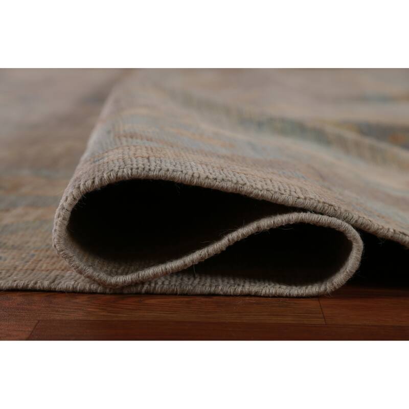 Hand Knotted Oriental 100% Wool Carpet Transitional All-Over Greys & Charcoal Oushak Area Rug - 11' 8'' X 8' 11''
