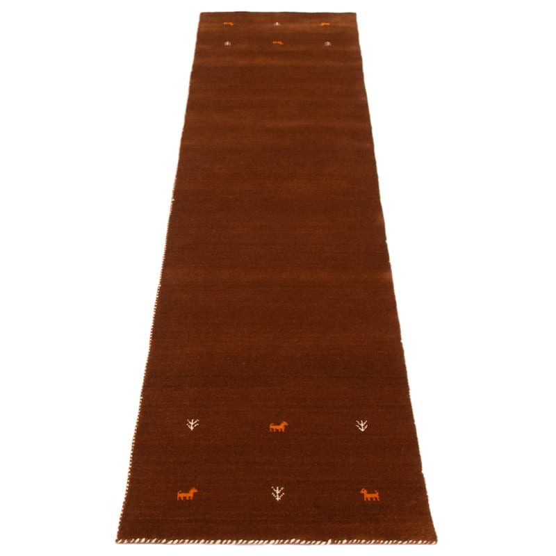 Kashkuli Gabbeh Brown Rug 2'7" x 11'3" - 2'7 x 11'3