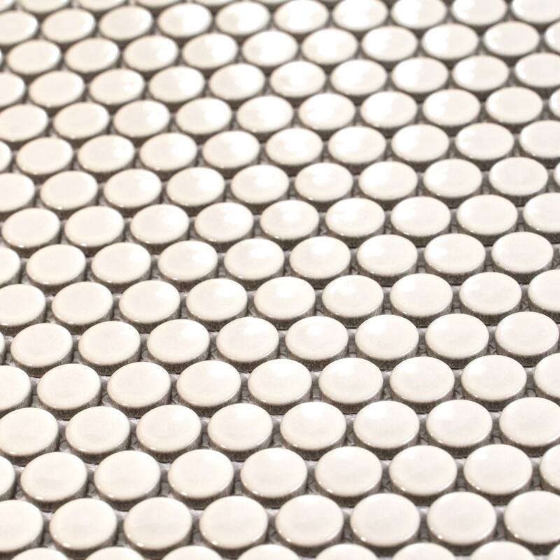 Apollo tile 12" x 12" Cirkel Glossy Ivory Beige Porcelain Tile (9.87 sq ft/case) - 10 Pack