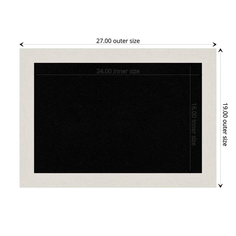 Rustic Plank Narrow Framed Black Corkboard Bulletin Board - Rustic Plank White Narrow - Board Size 24x16