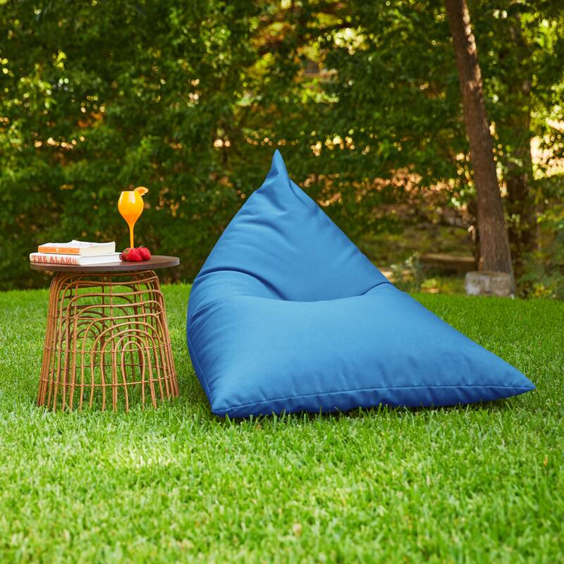 Sorra Home Sunbrella Outdoor Bean Lounger - 54 in W x 38 in W x 21 in H - Canvas Capri