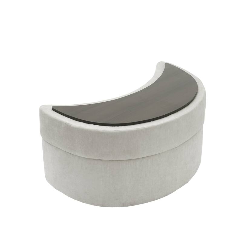 2 Set Moon Chenille Storage Ottoman