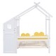 preview thumbnail 6 of 16, Twin Platform Bed with Windmill, Flower Decor & Desk - House Bed Style