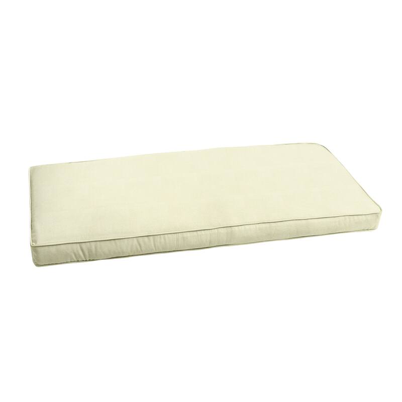 Sunbrella Canvas Ivory Indoor/Outdoor Bench Cushion 55" to 60", Corded