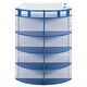 preview thumbnail 6 of 4, White+Blue Twin over Twin Boat-Like Shape Bunk Bed with Storage Shelves