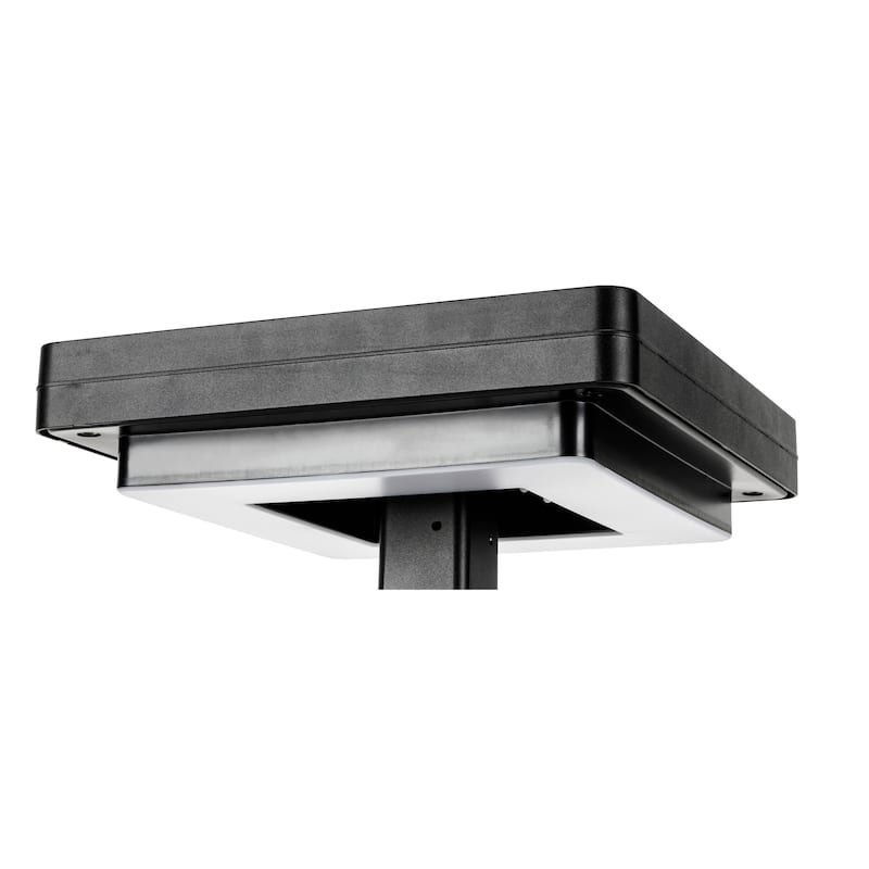 Contemporary Square Black Aluminum 3-Color Solar Post Light (Head Only)