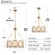 preview thumbnail 5 of 9, Modern Farmhouse 3-Light Antiqued Gold Drum Chandelier Glass Pendant Lights for Dining Room - 16.5" D x 19.5" H