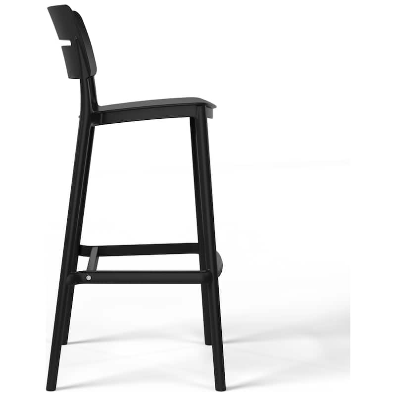 Frond and Form 29.5" Outdoor Patio Poly Plastic Bar Stool (Set of 2)