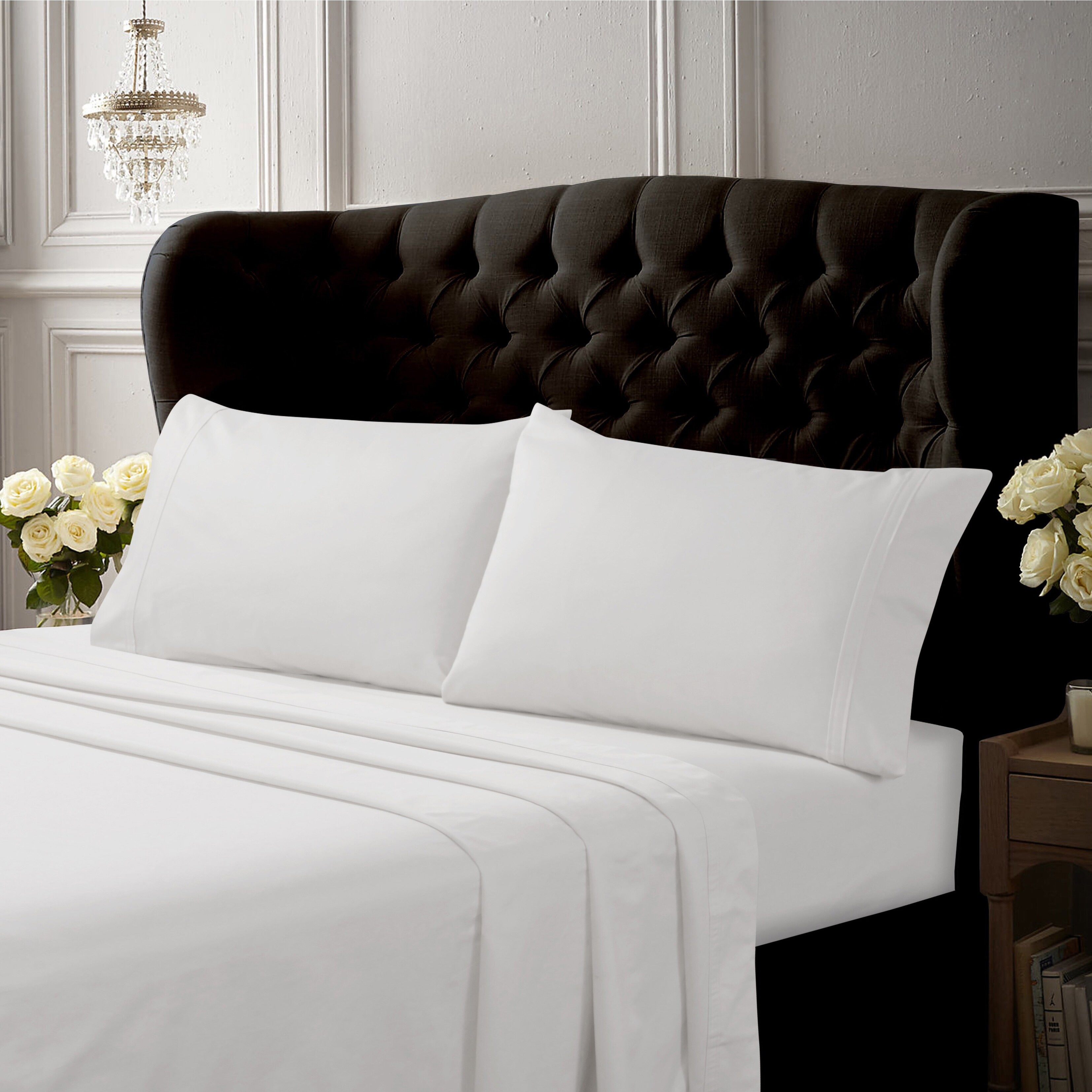 Fabulous Sheet Collection Egyptian Cotton Black Solid Select Item & US Size 