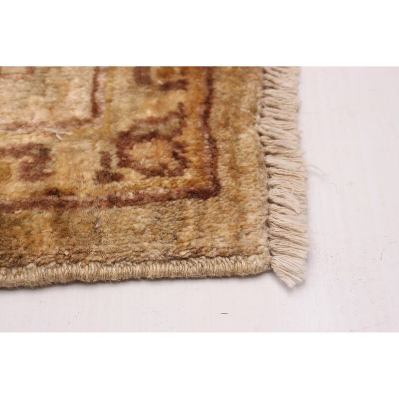 ECARPETGALLERY Hand-knotted Peshawar Oushak Khaki Wool Rug - 4'8 x 11'7