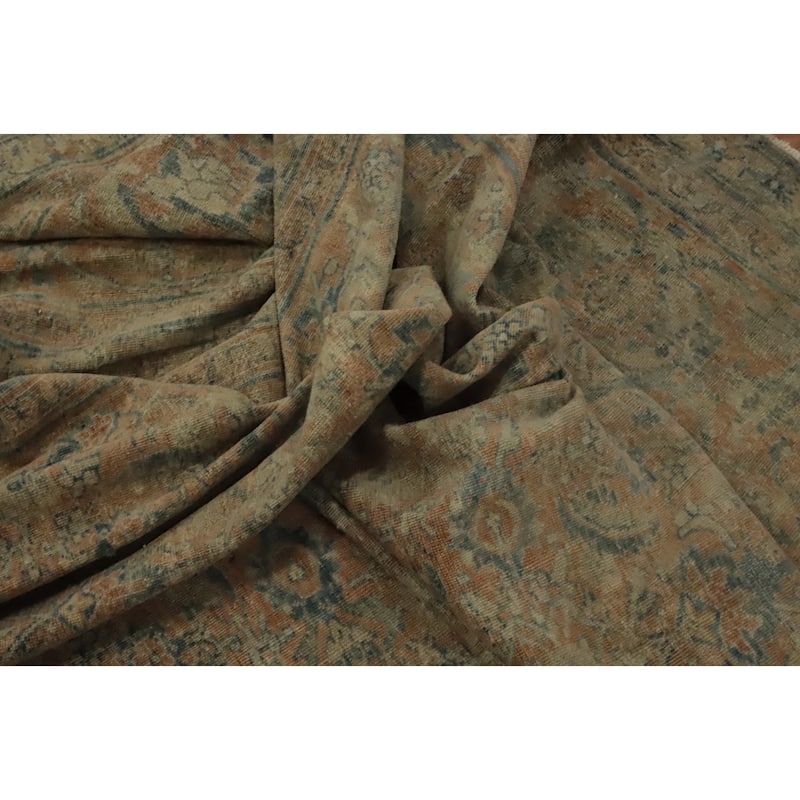 Hand Knotted Oriental 100% Wool Carpet Traditional All-Over Oranges & Rust Senneh Area Rug - 11' 11'' X 8' 11''