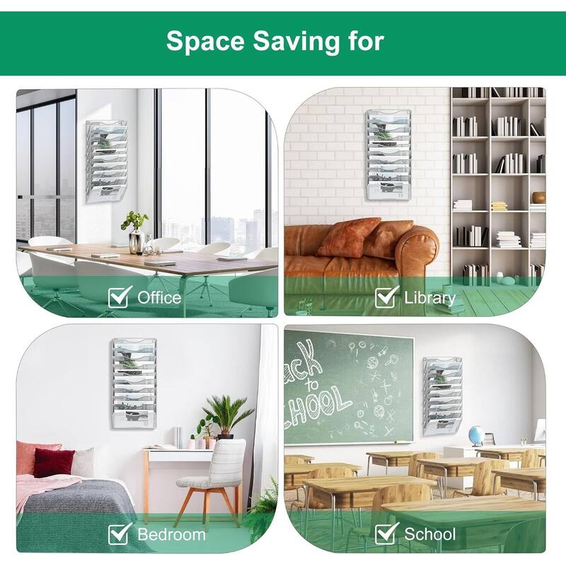 Hanging Wall File Holder, Paper Storage Organizer