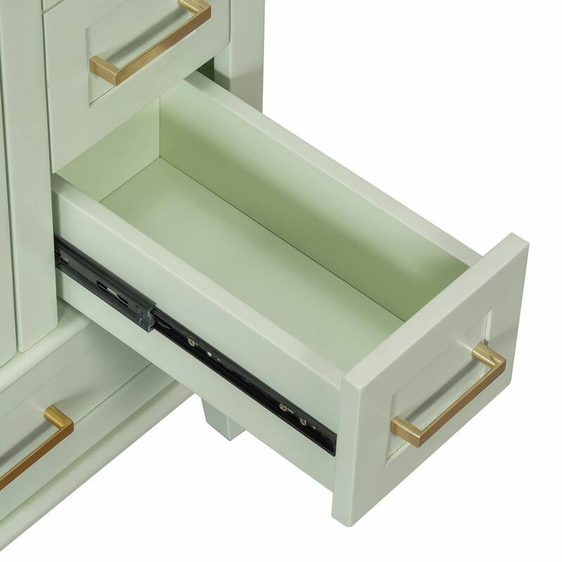 24.8" Bathroom Vanity with Ceramic Sink, Modern Freestanding Cabinet with Soft-Close Door and 3 Storage Drawers