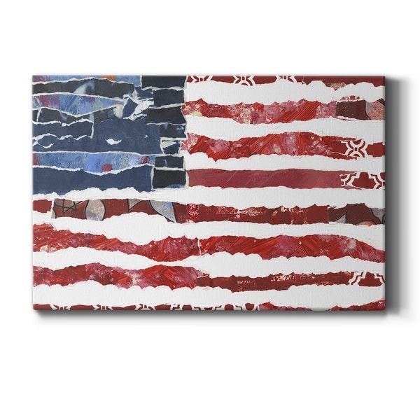 slide 2 of 7, Patriotic Collage Flag I Premium Gallery Wrapped Canvas - Ready to Hang 12X18