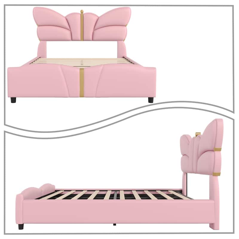Stylish PU Leather Upholstered Platform Bed - No Box Spring Needed